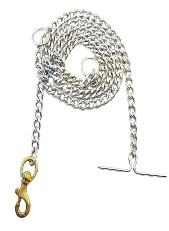 RoverPets Dog Chain Leash with Diamond Cut Design - Strong No. 8 Chain with Brass Hook for Large Breeds - Durable, Heavy-Duty Lead for Outdoor Walks & Training (Silver) - Image 5